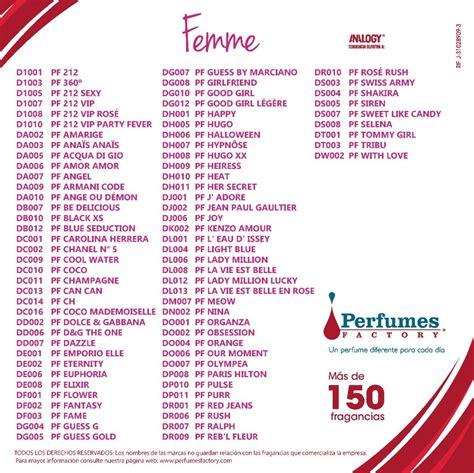 perfumes factory femme